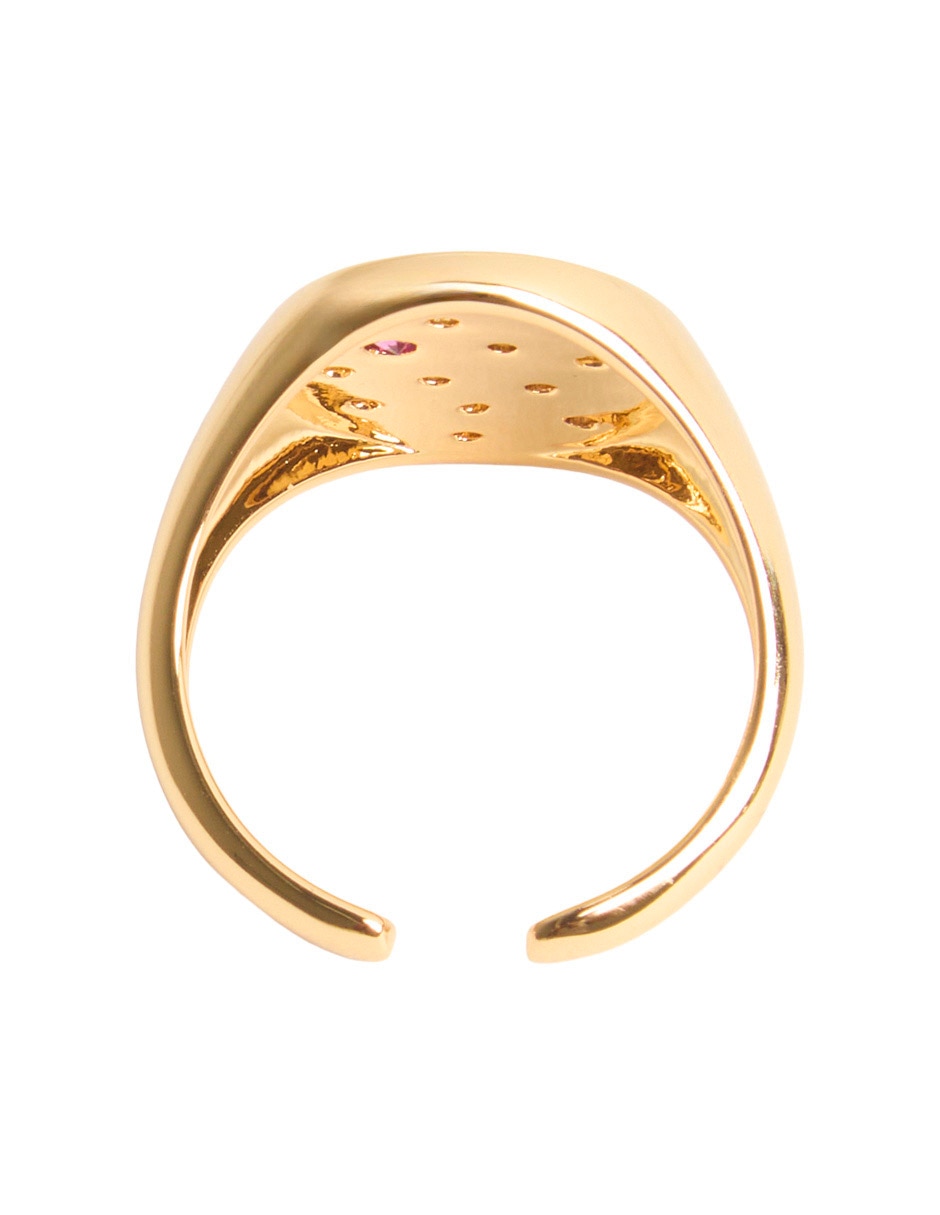 Anillo circonita baño de oro 18 k 3