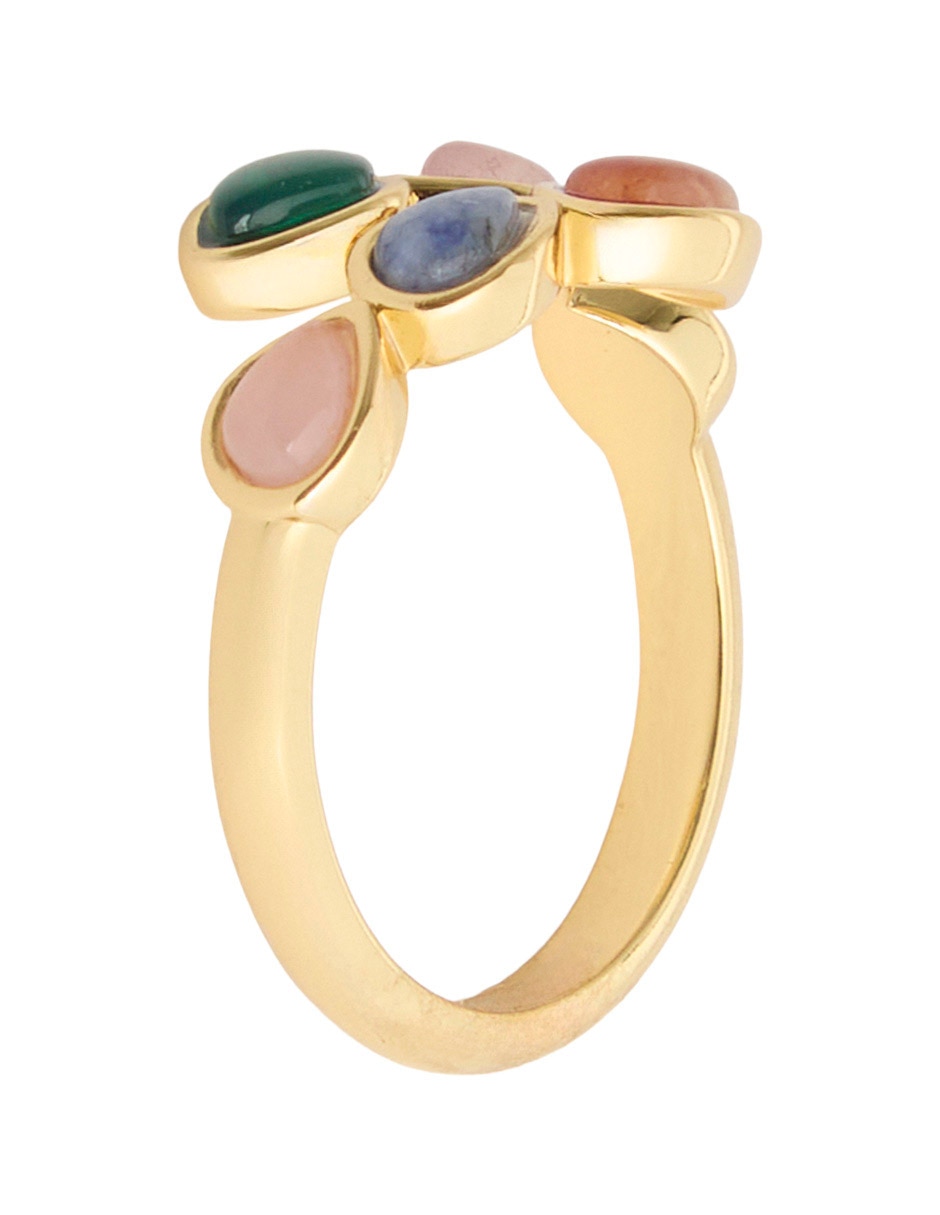 Anillo piedra natural baño de oro 18 k 3