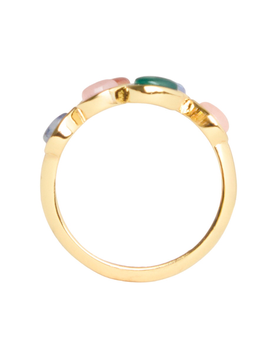 Anillo piedra natural baño de oro 18 k 4