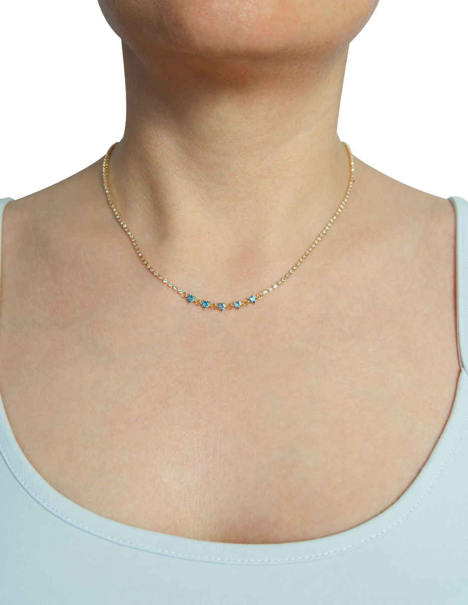 Collar de corazón corazón chispita de metal 3
