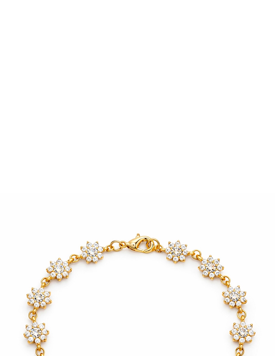 Pulsera de flor con acabado pavé 2