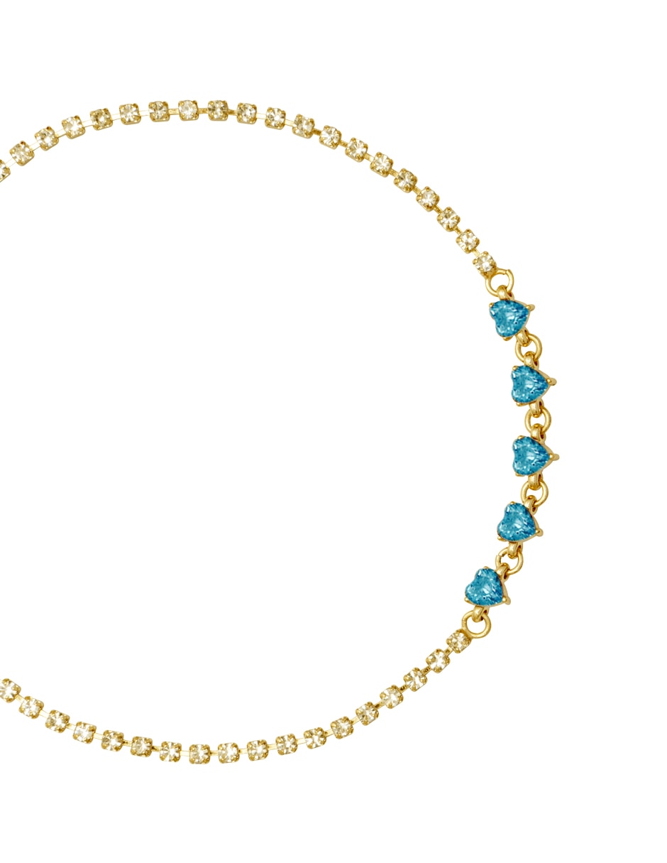 Pulsera de metal corazón chispita con acabado liso 2