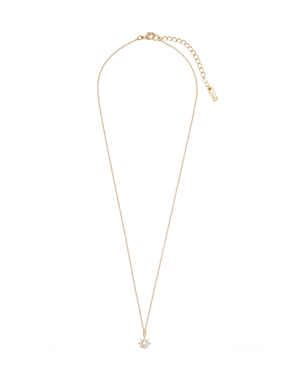 Collar con dije dije de flor flor pavé de metal 2