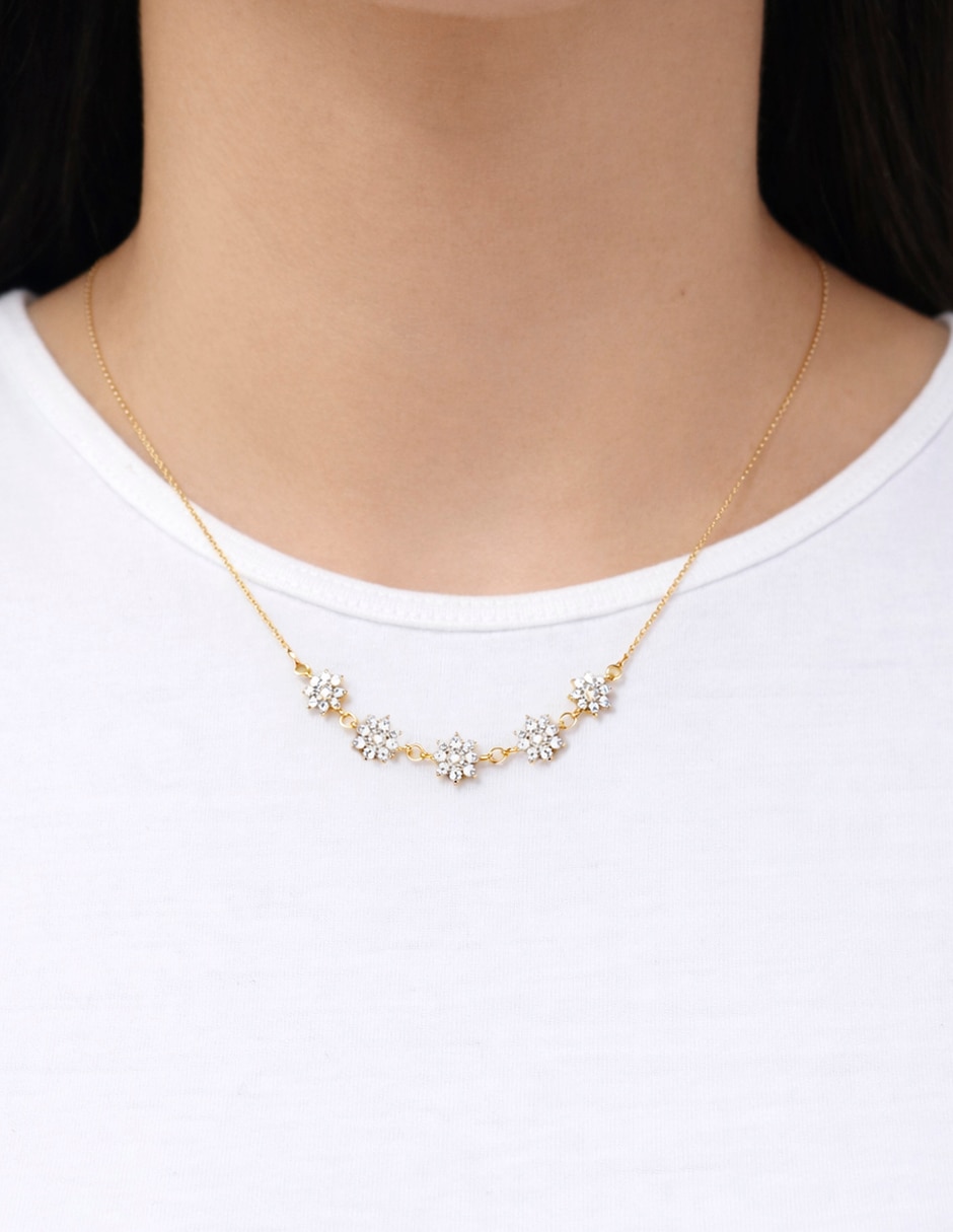 Collar de flor flor pavé de metal 4