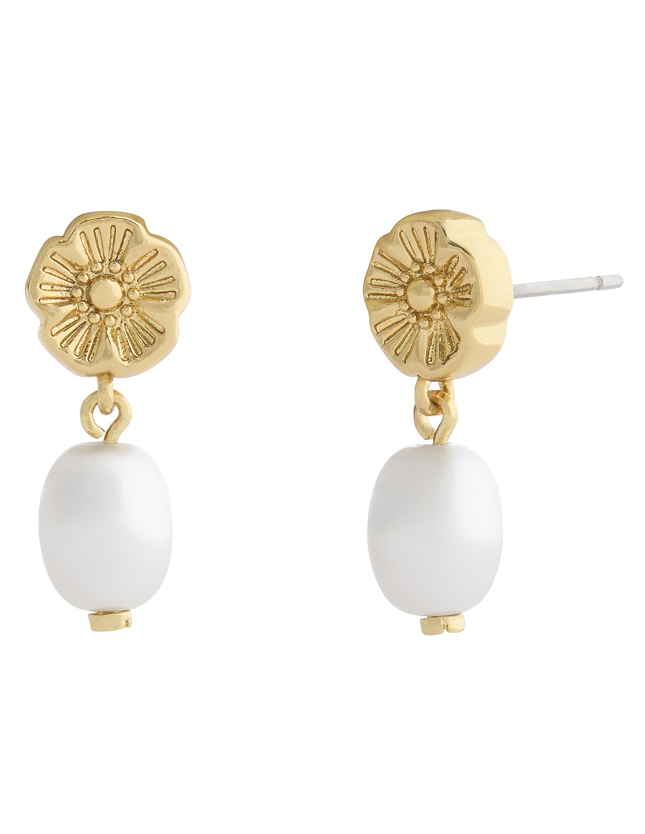 Aretes cortos de flor NOVMKT1 con acabado brillante 1
