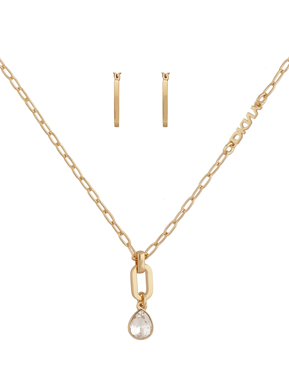 Aretes y collar de gota Boxed U26