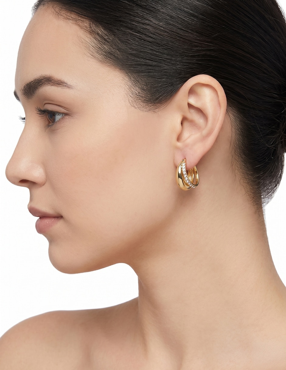 Aretes cortos Tinsley con acabado pavé 3