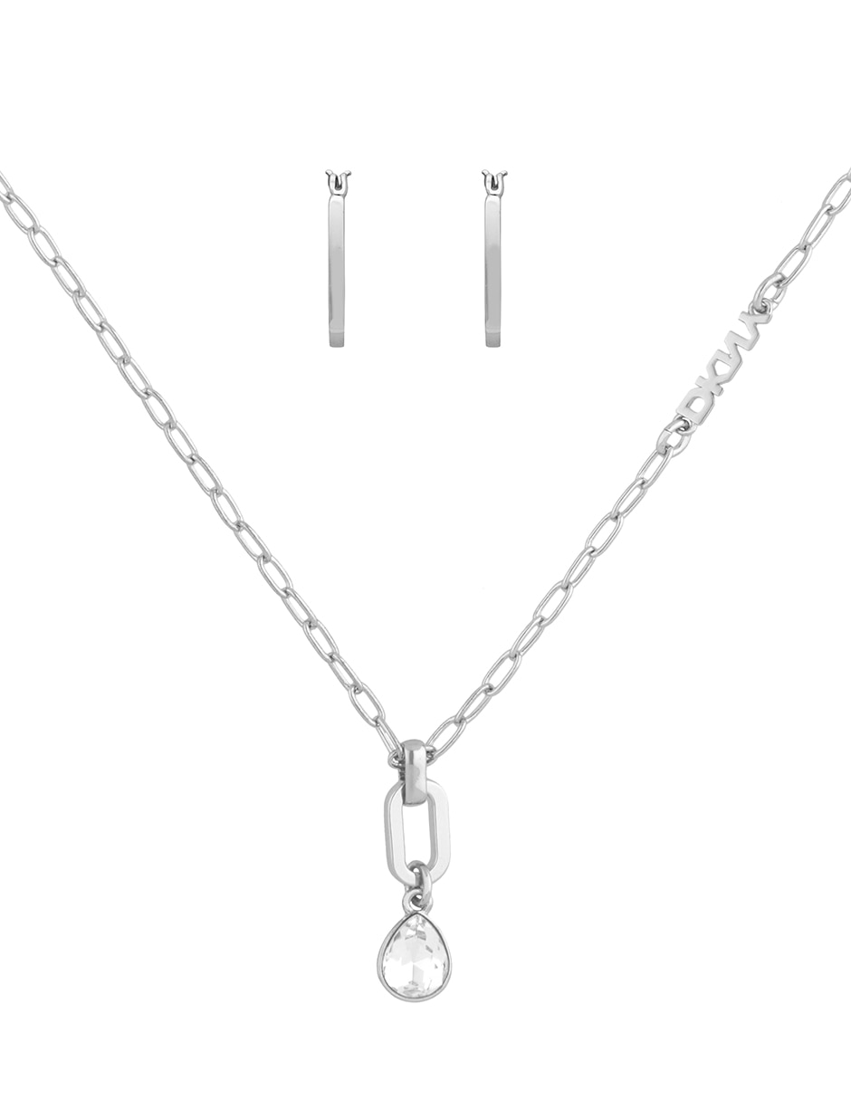 Aretes y collar de gota Boxed U26