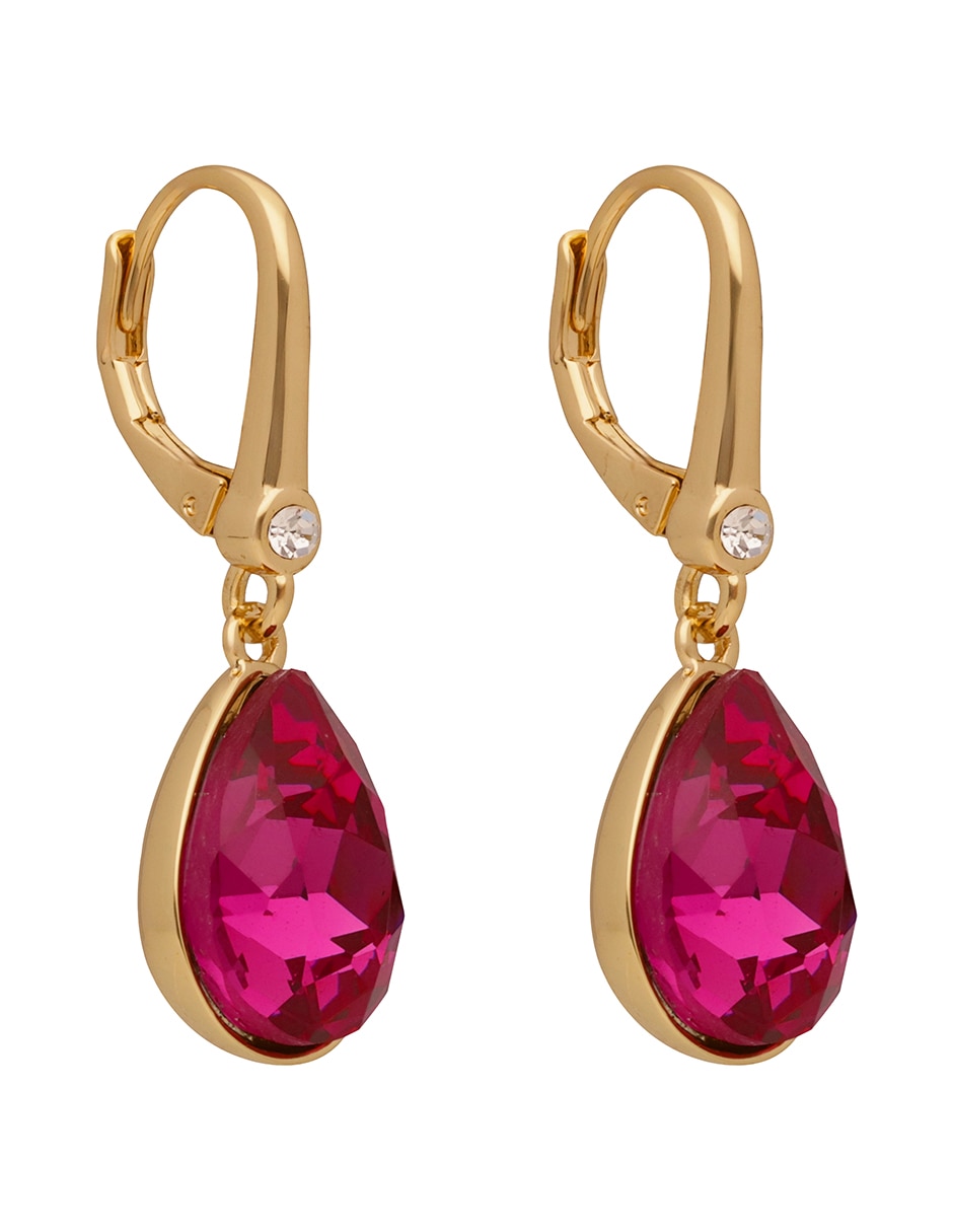 Aretes cortos de gota Fiona con acabado esmaltado 1