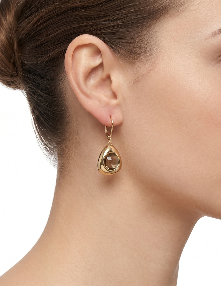 Aretes de gota Mulberry Street con acabado pavé 3