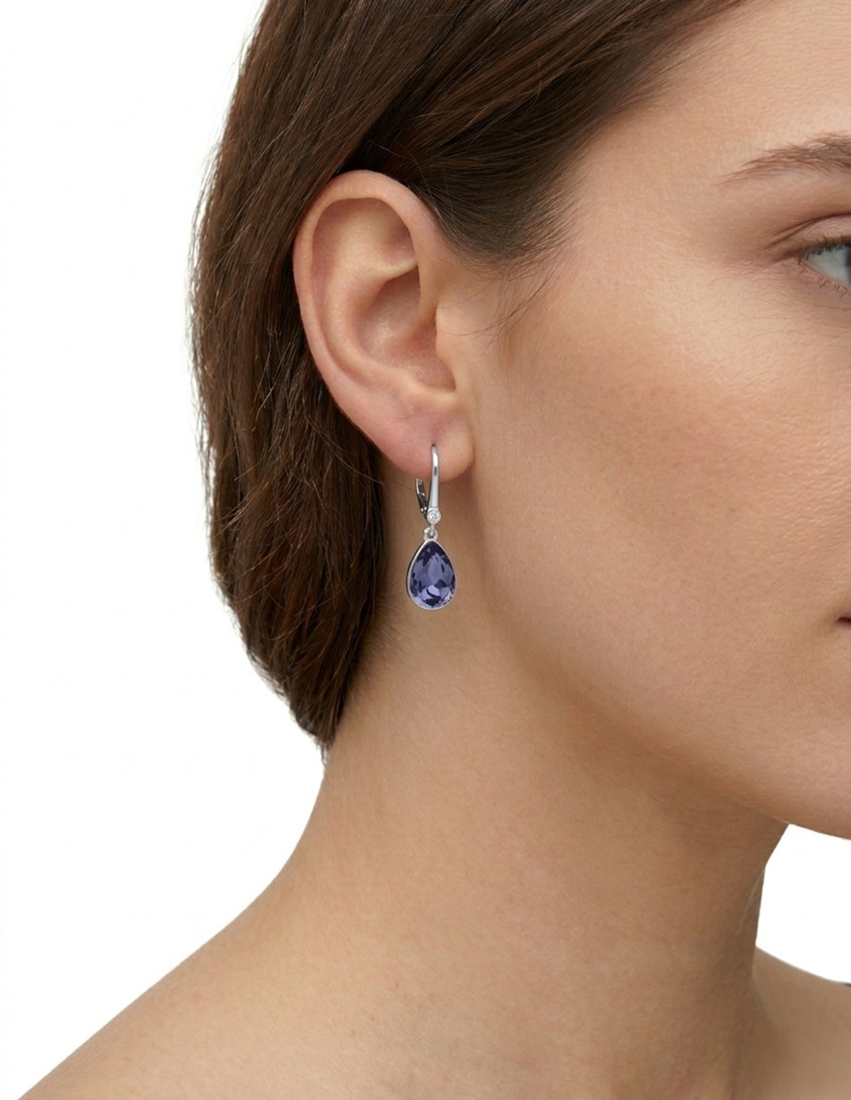 Aretes cortos de gota Fiona con acabado esmaltado 3