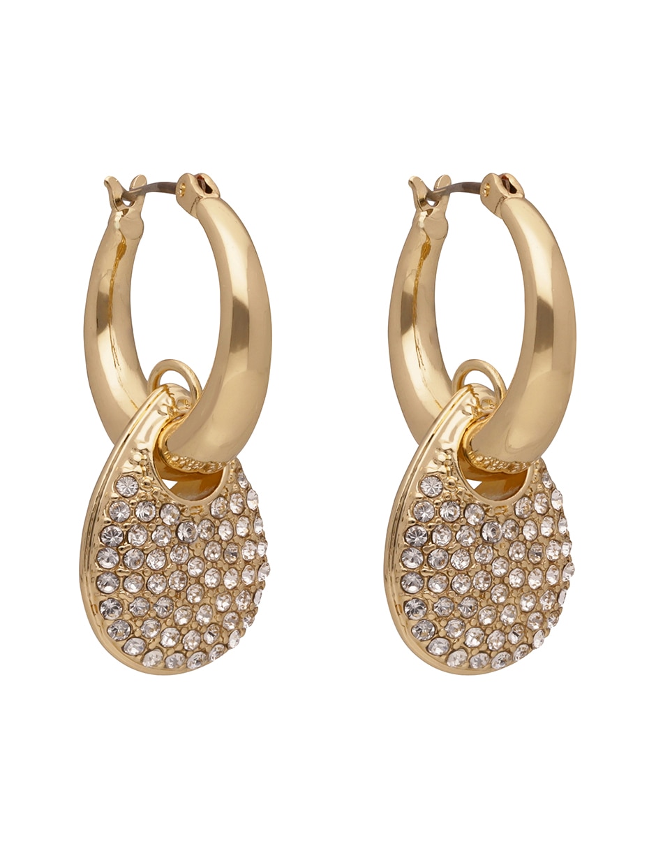 Aretes cortos de gota Tinsley con acabado pavé 1