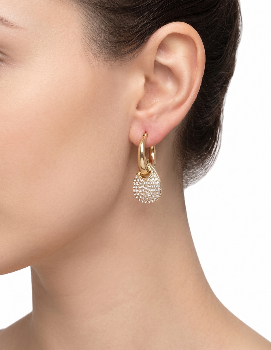 Aretes cortos de gota Tinsley con acabado pavé
