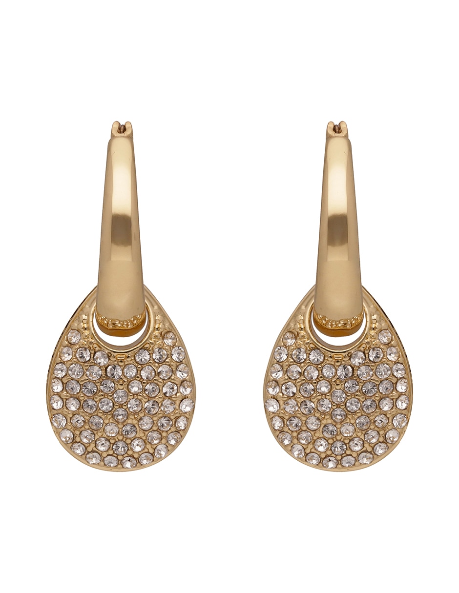 Aretes cortos de gota Tinsley con acabado pavé 3