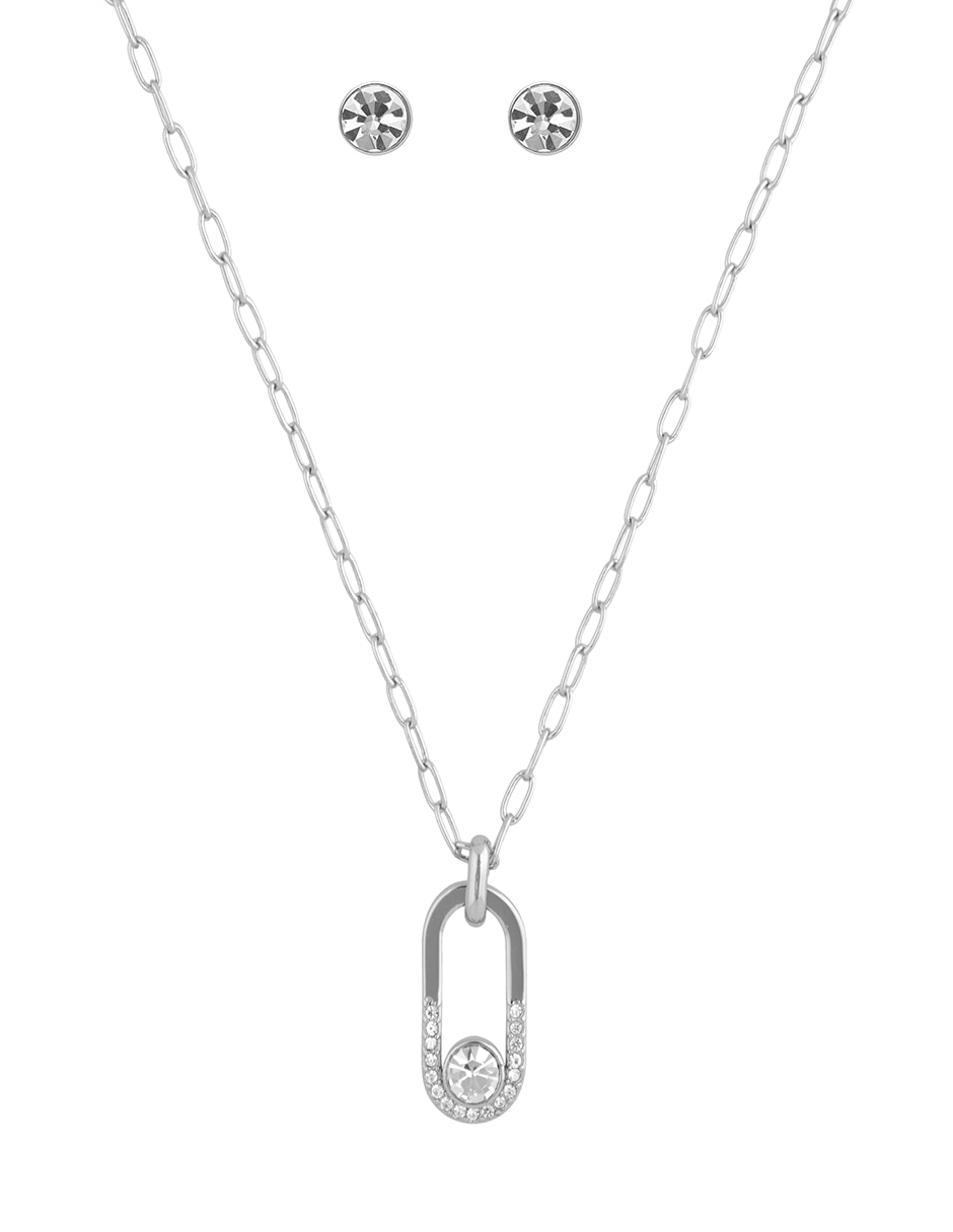Aretes y collar Boxed U26 cristal