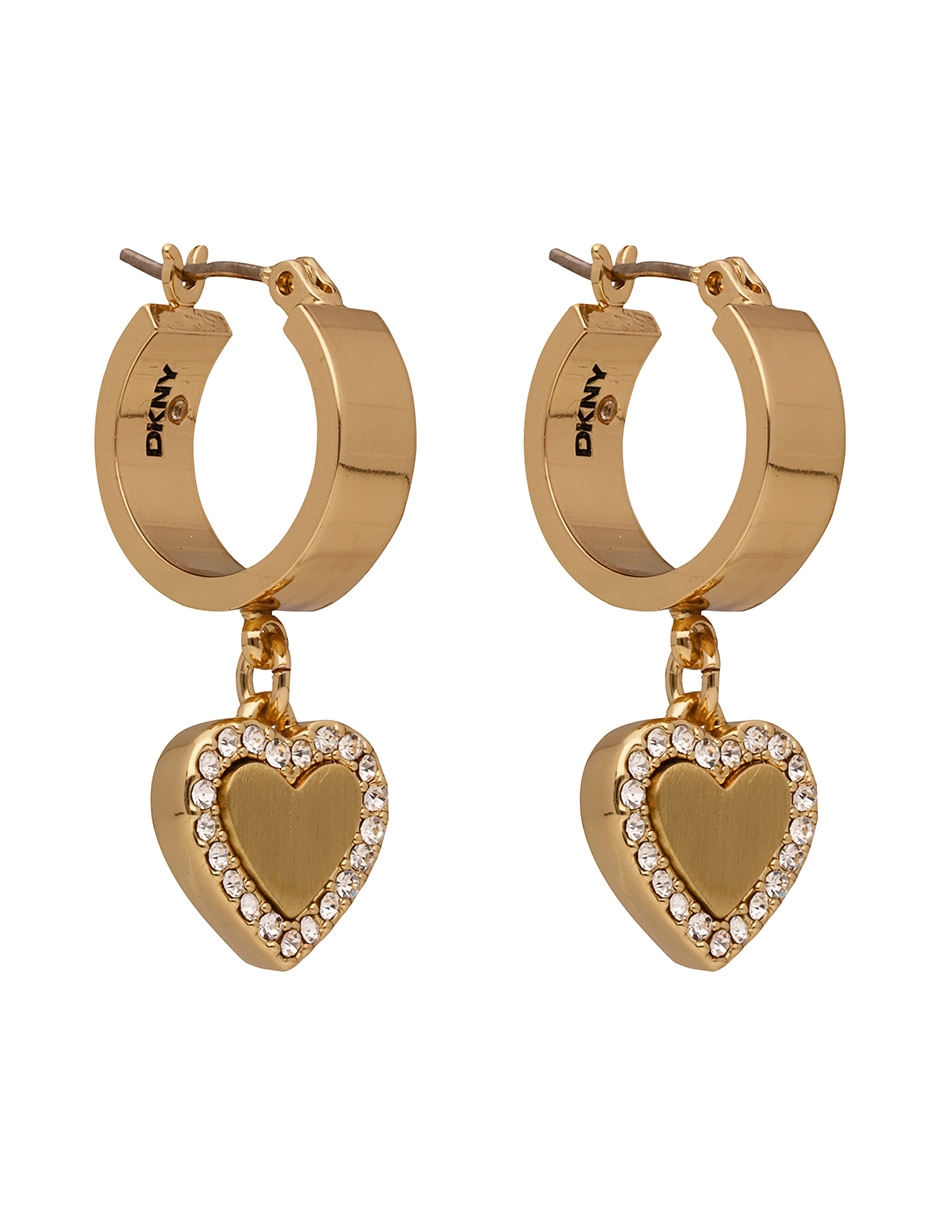 Aretes cortos de corazón Fiona con acabado pavé 1