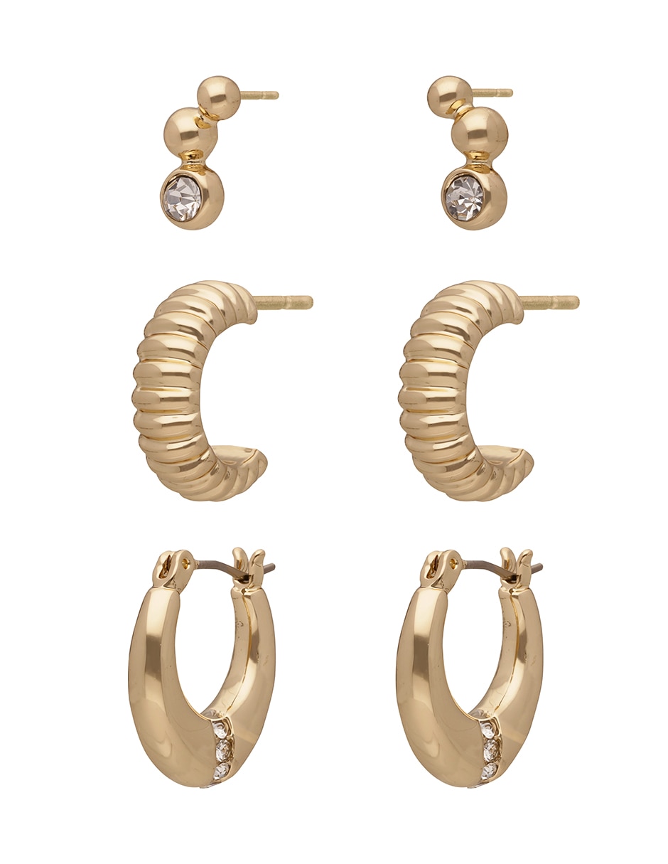 Aretes Wall Street con acabado pavé