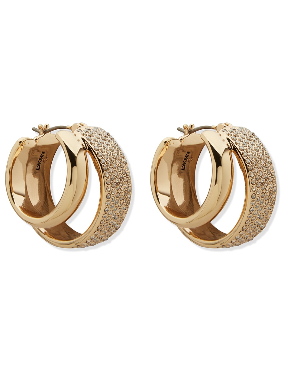 Aretes cortos lorena con acabado pavé
