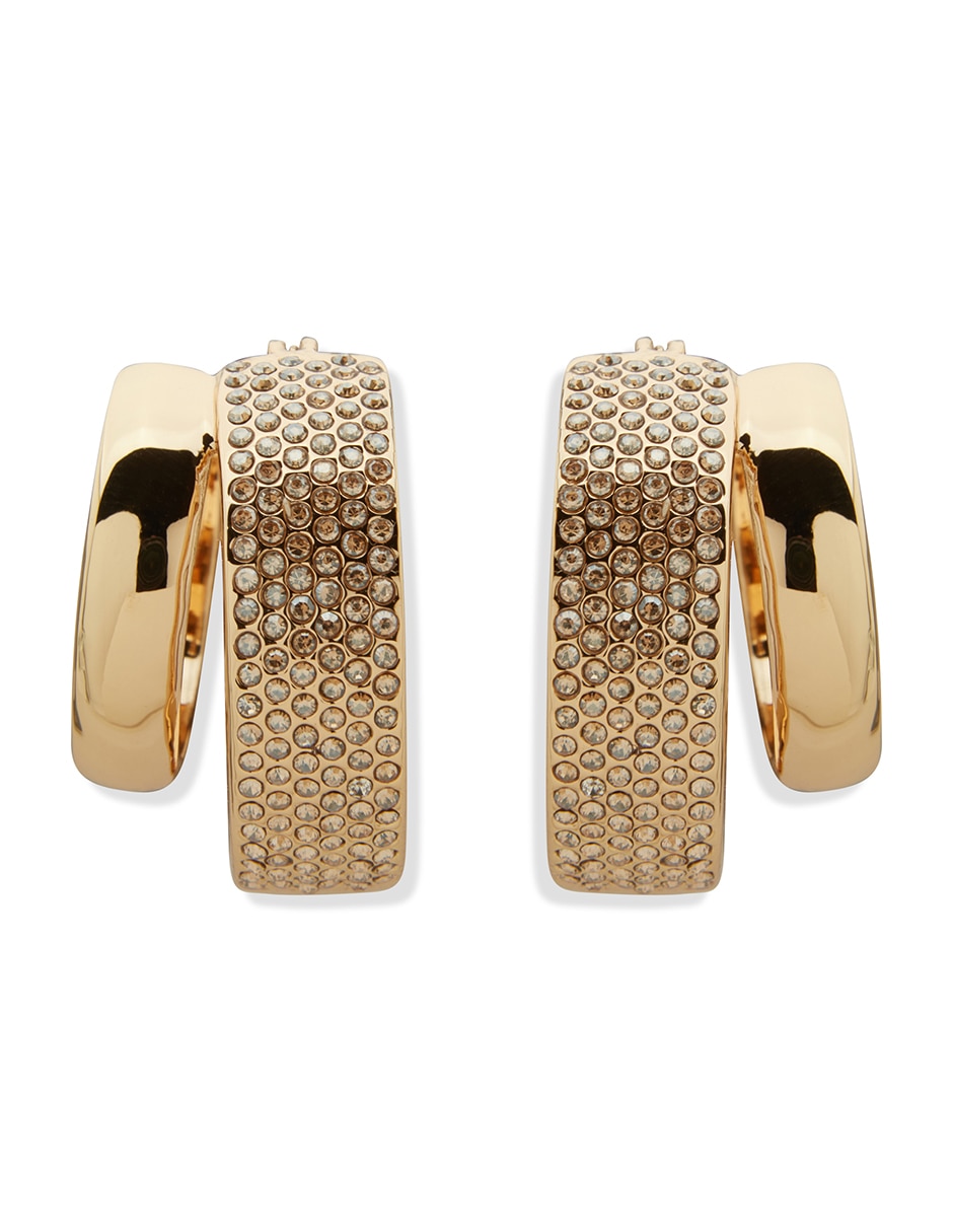 Aretes cortos lorena con acabado pavé 2