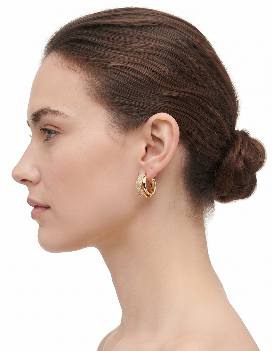 Aretes cortos lorena con acabado pavé 3