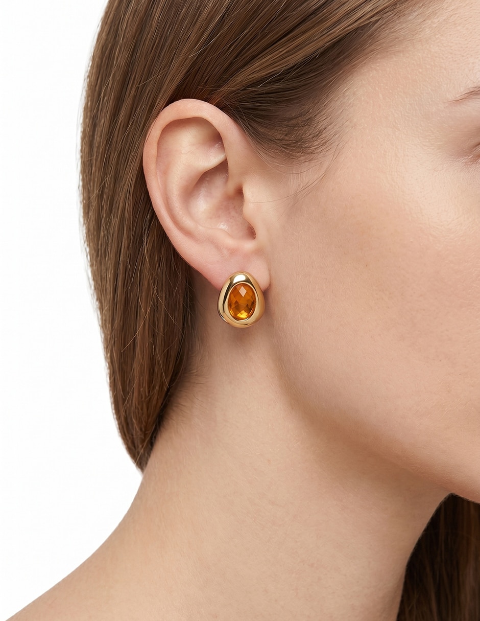 Aretes cortos de gota Mulberry Street con acabado esmaltado 3