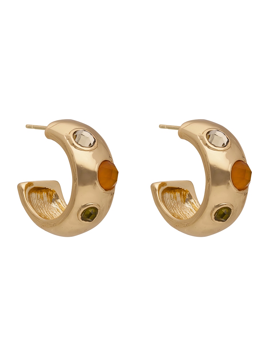 Aretes cortos Mulberry Street con acabado esmaltado