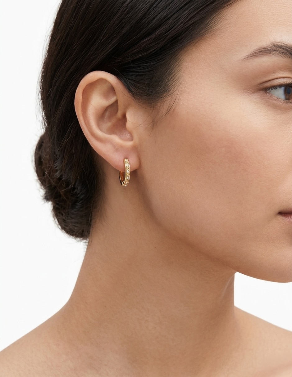 Aretes cortos coachmulti25 de latón con acabado brillante 3