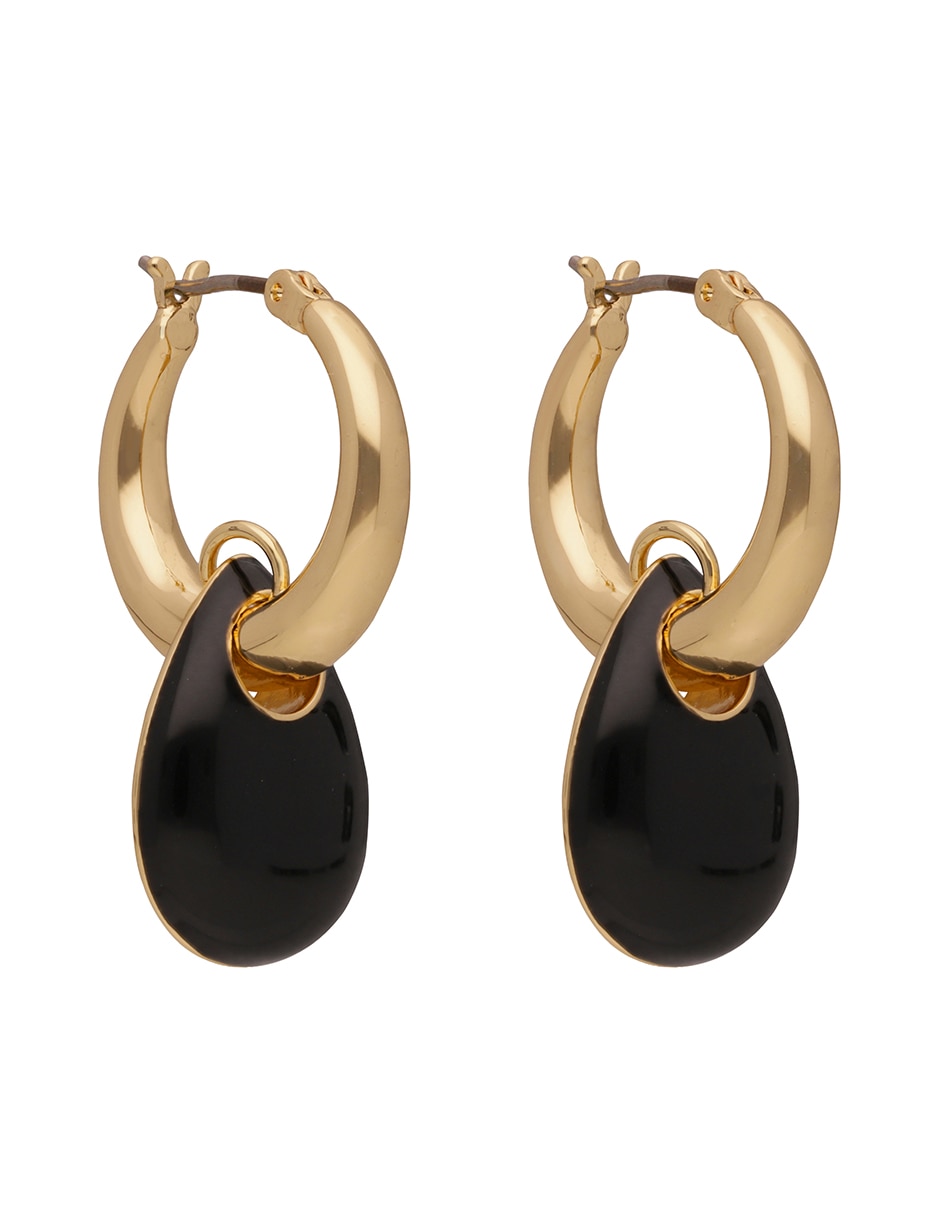 Aretes cortos de gota Rommily con acabado mate 1