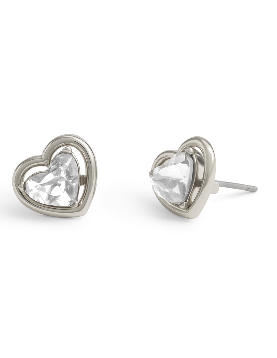 Aretes de corazón Coachmulti25 con acabado brillante
