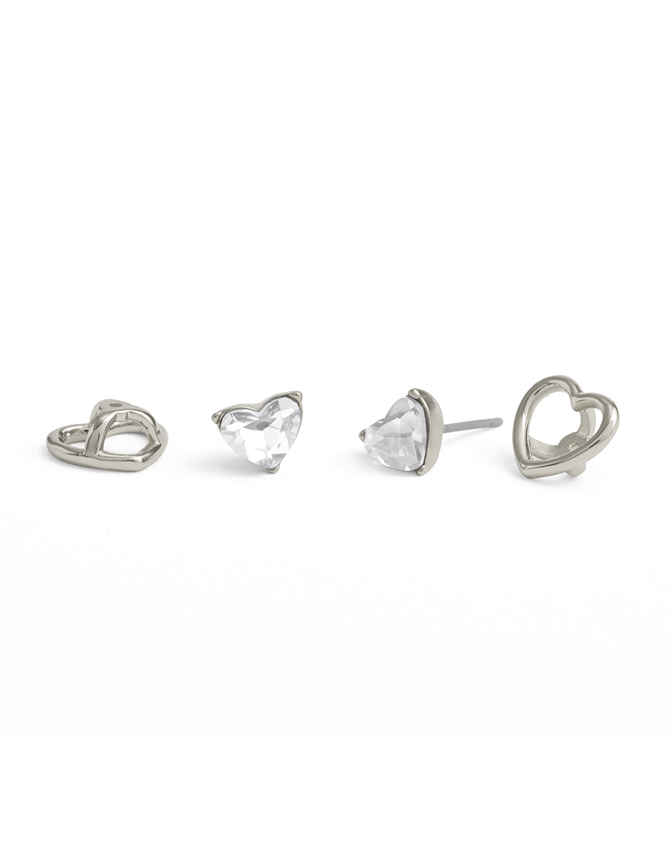 Aretes de corazón Coachmulti25 con acabado brillante 2
