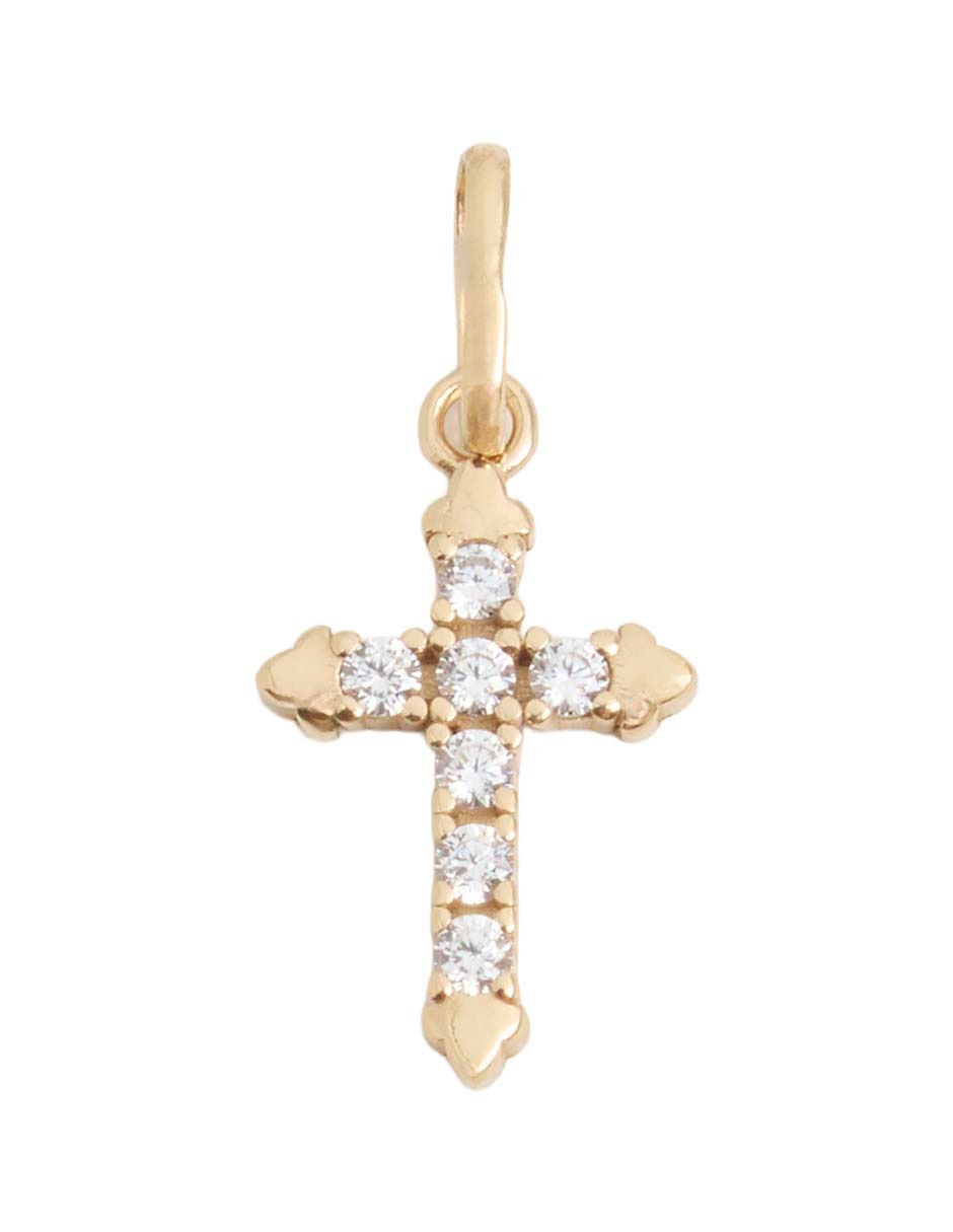 Dije de cruz 18 k circonita