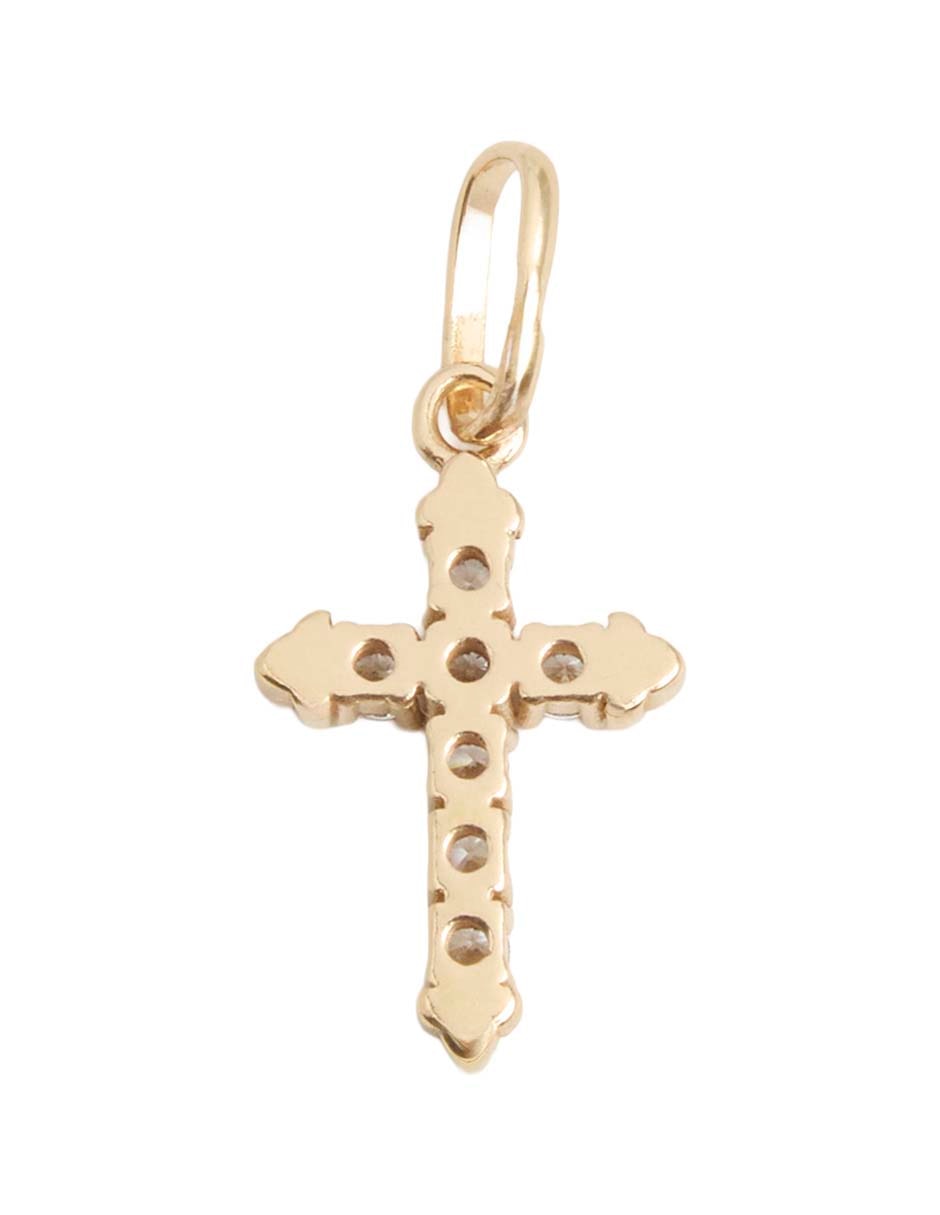 Dije de cruz 18 k circonita 3