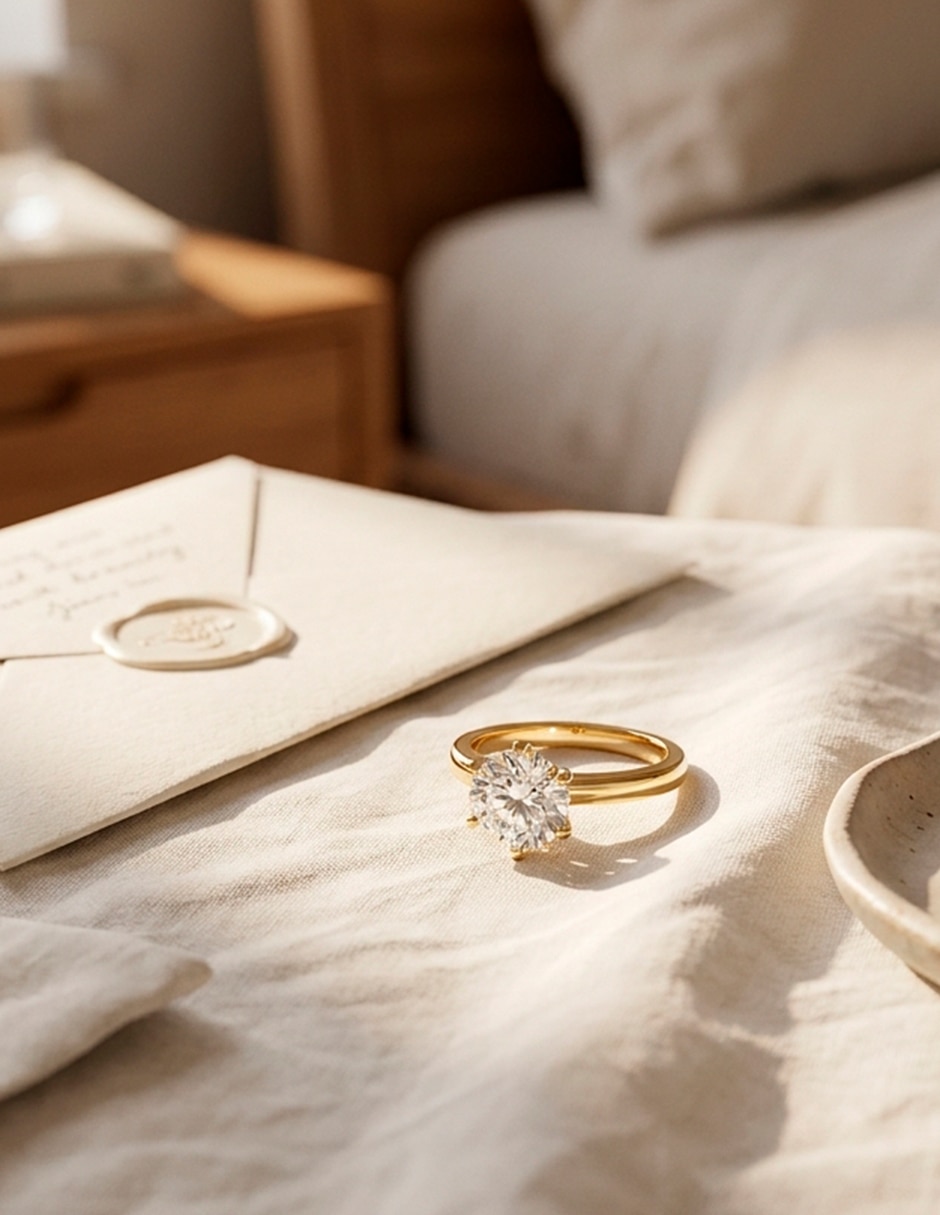 Anillo de compromiso de oro 9 k Amore Mio! 3