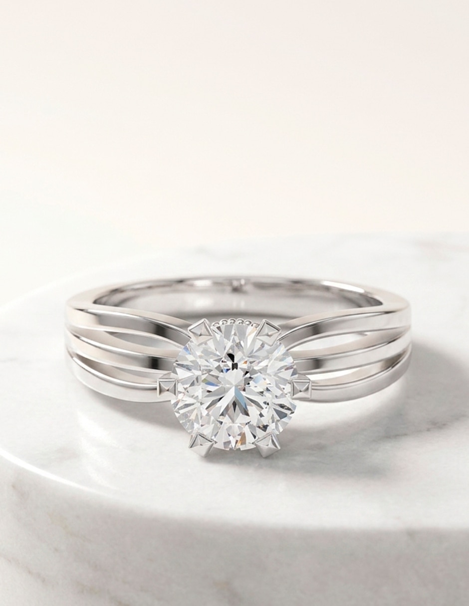 Anillo de compromiso de oro 14 k Amore Mio! 6
