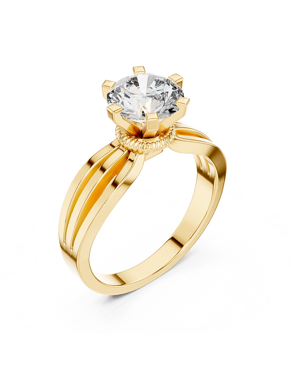 Anillo de compromiso de oro 14 k Amore Mio! 6