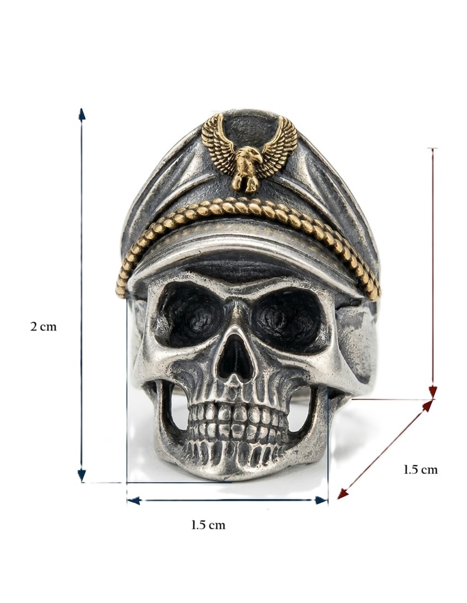 Anillo de calavera pulido