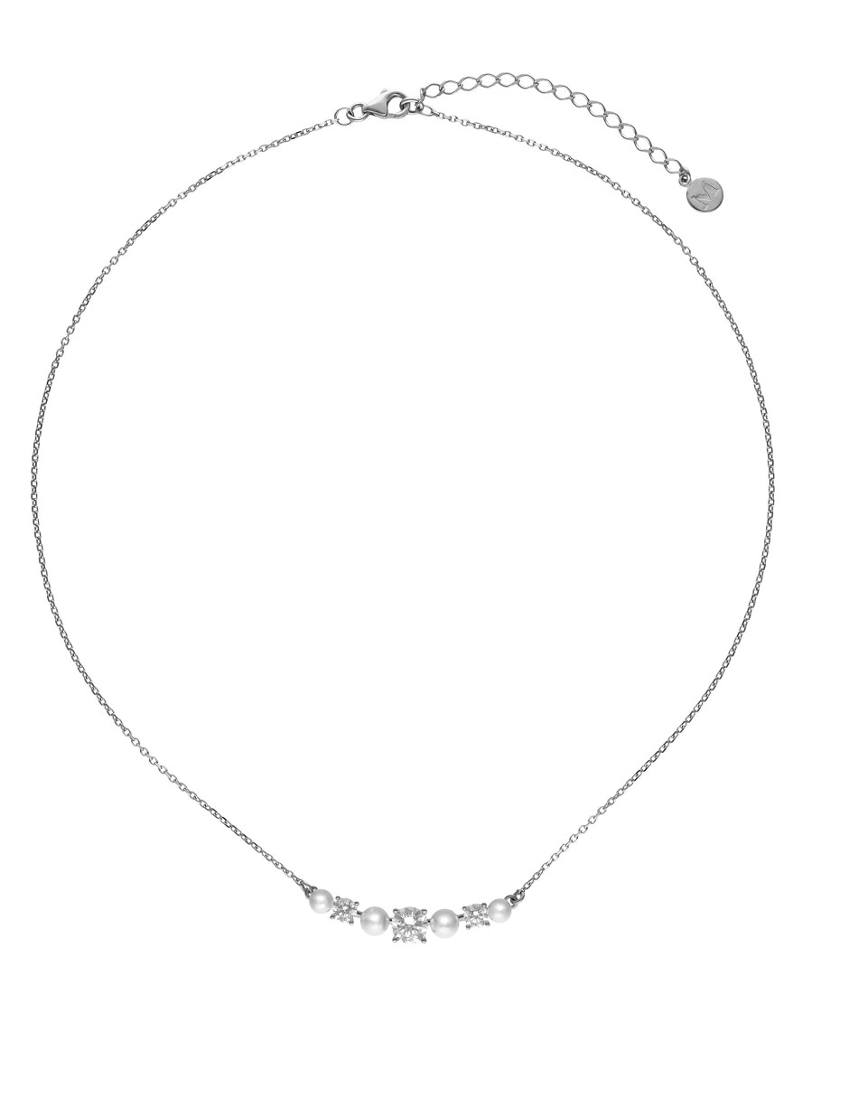 Collar españa de circular zirconia de plata p 925