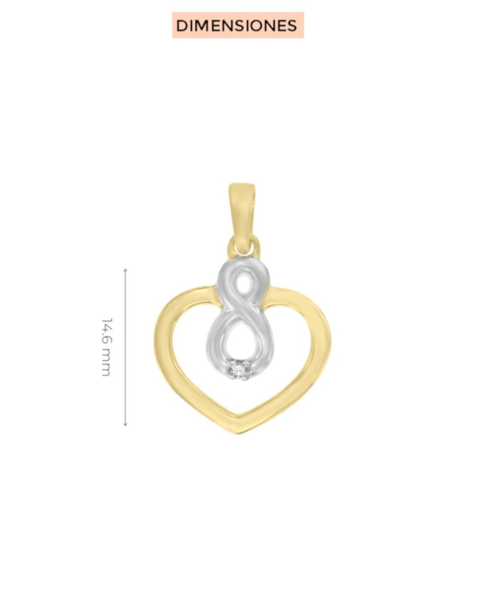 Dije de corazón de oro amarillo 14 K 2