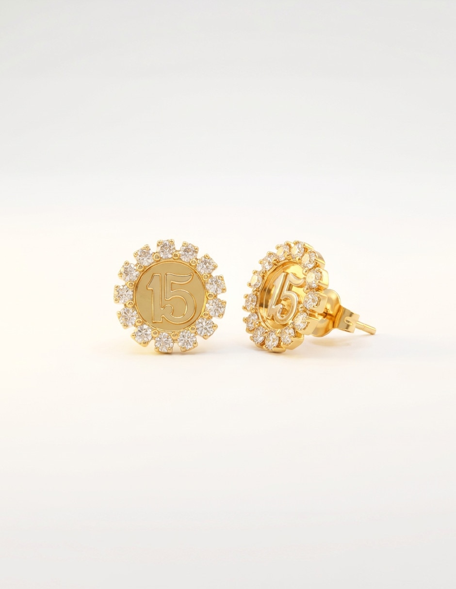 Aretes de oro laminado 18 K 2