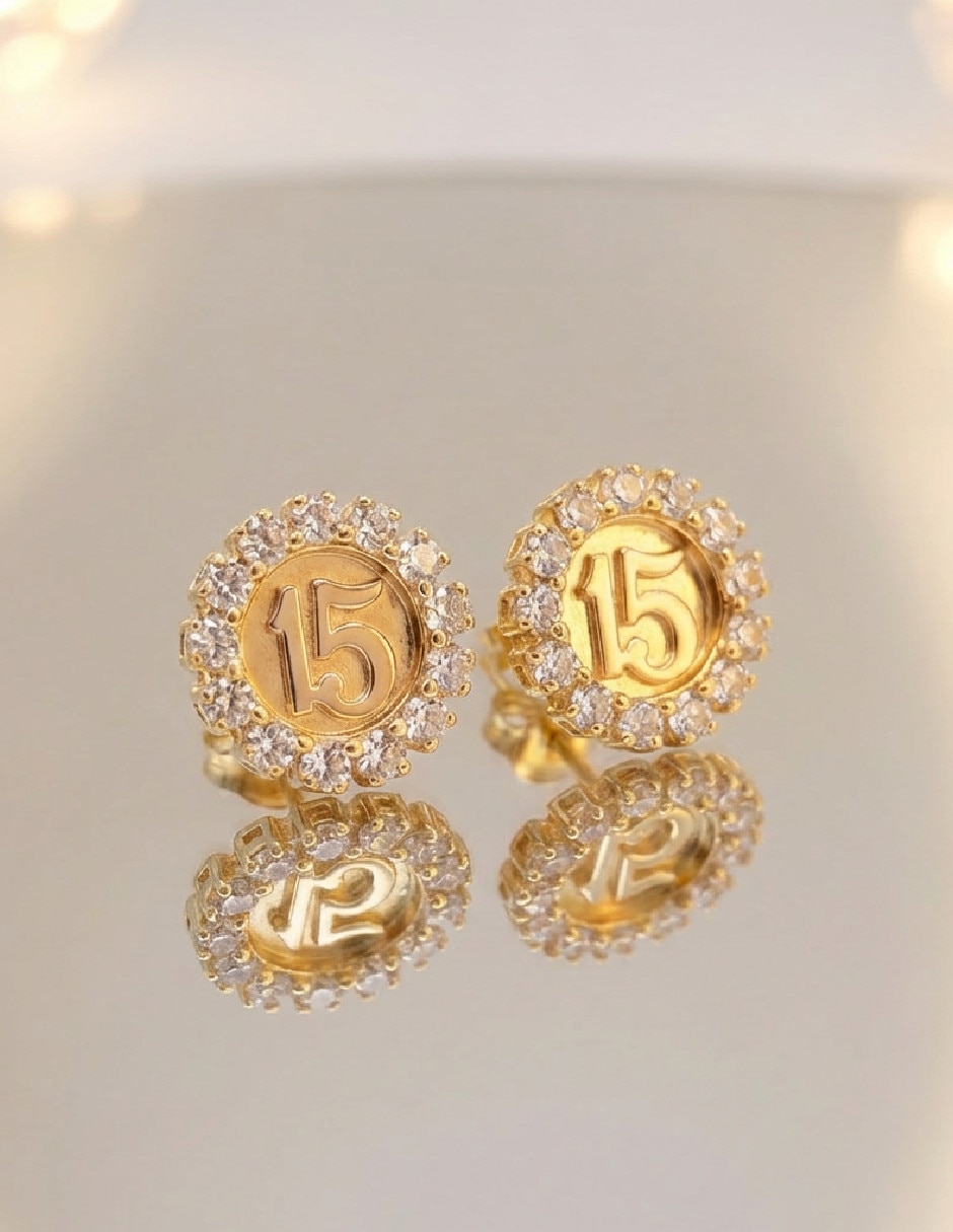 Aretes de oro laminado 18 K 3
