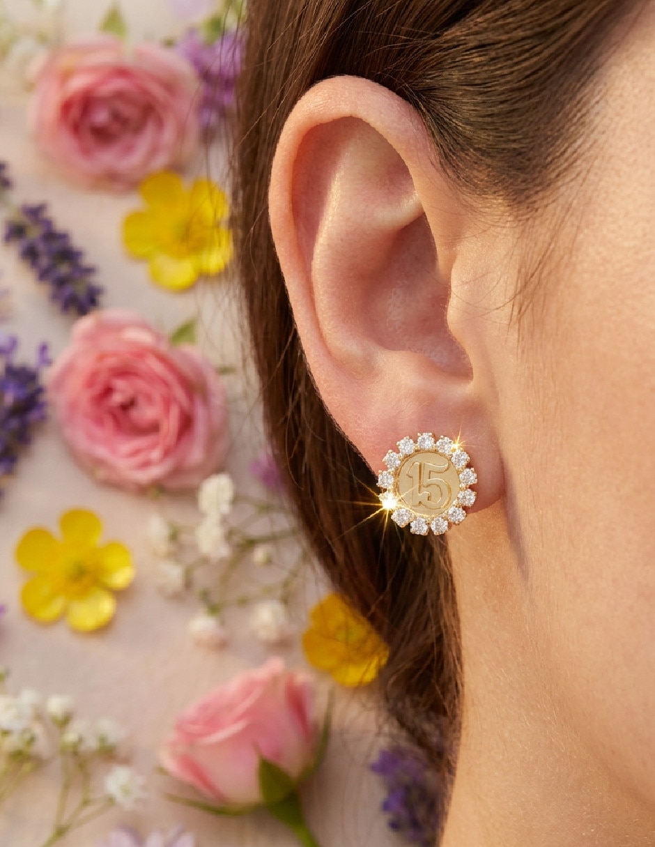 Aretes de oro laminado 18 K 5