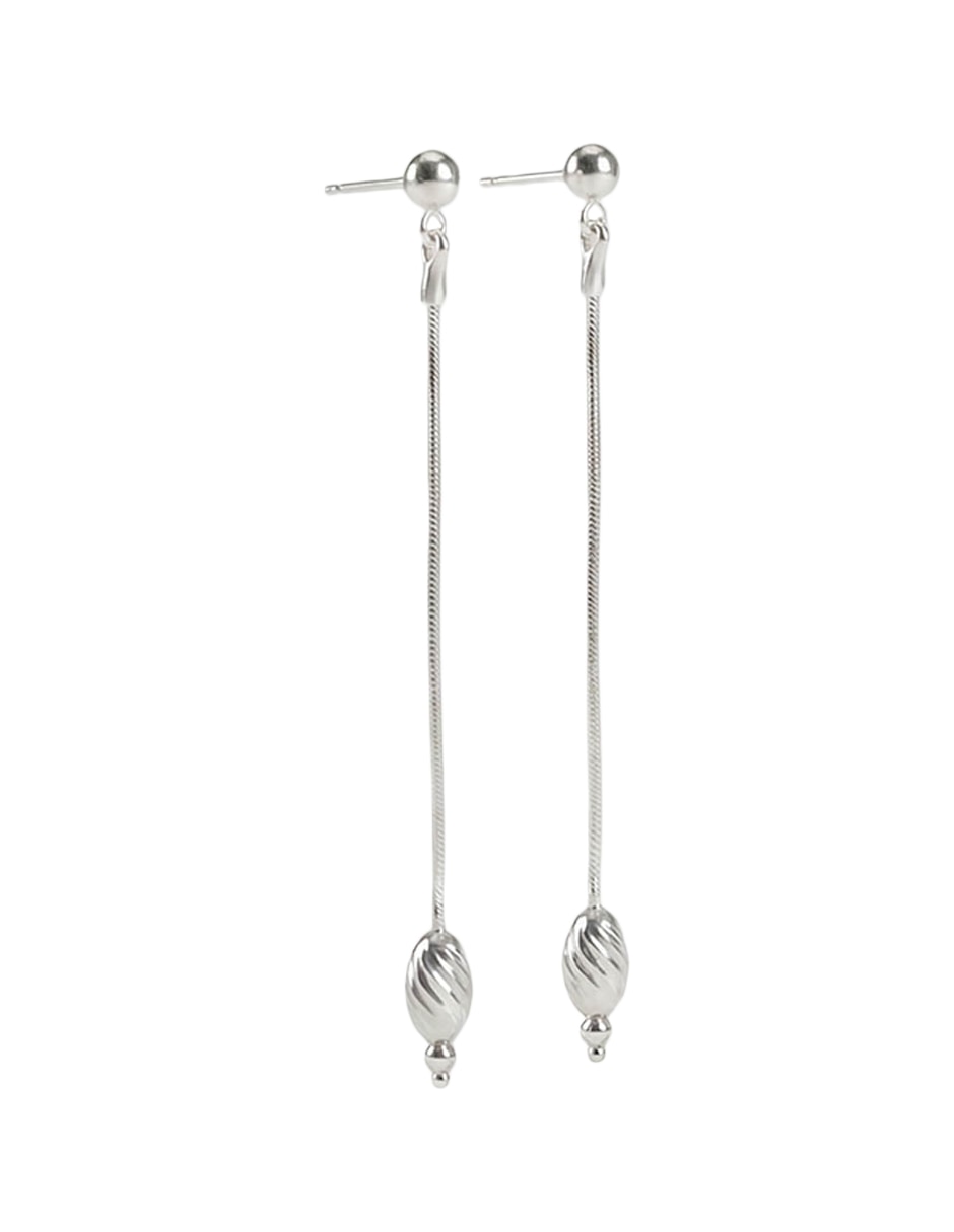Aretes largos ovalados Oval de Plata P 925 1