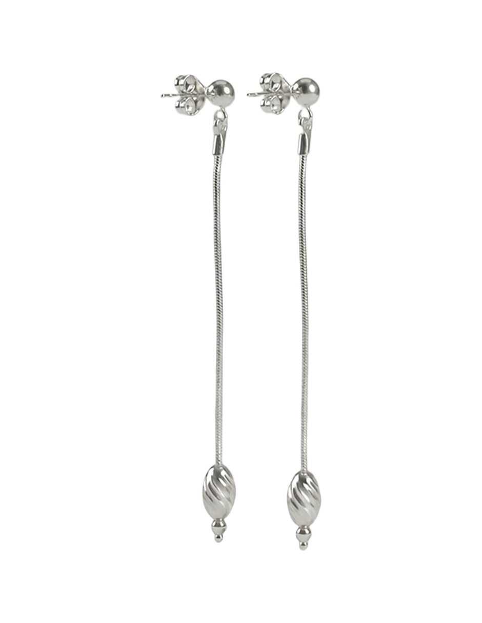 Aretes largos ovalados Oval de Plata P 925 3