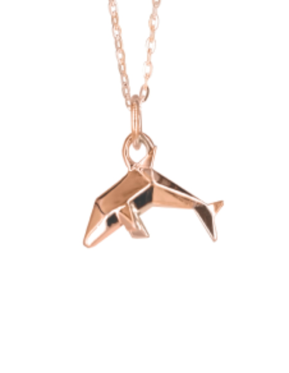 Colgante y dije de delfín necora origami delfín ciclónico de plata p 925