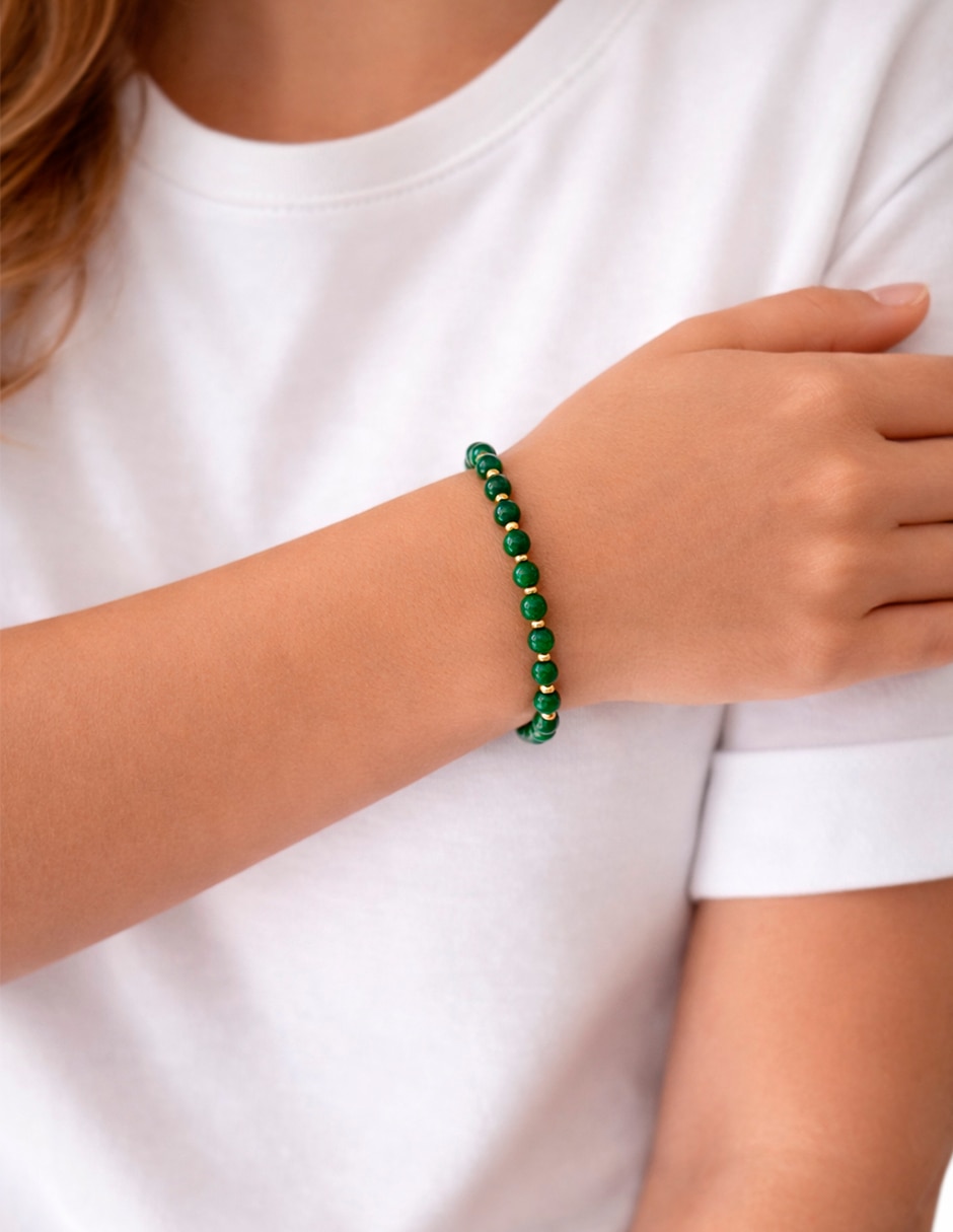 PULSERA EMANUEL UNGARO de Metal Sin kilataje JADE VERDE con acabado 3