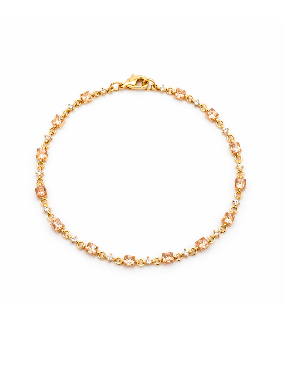 Pulsera de metal cuadritos brillantes con acabado liso