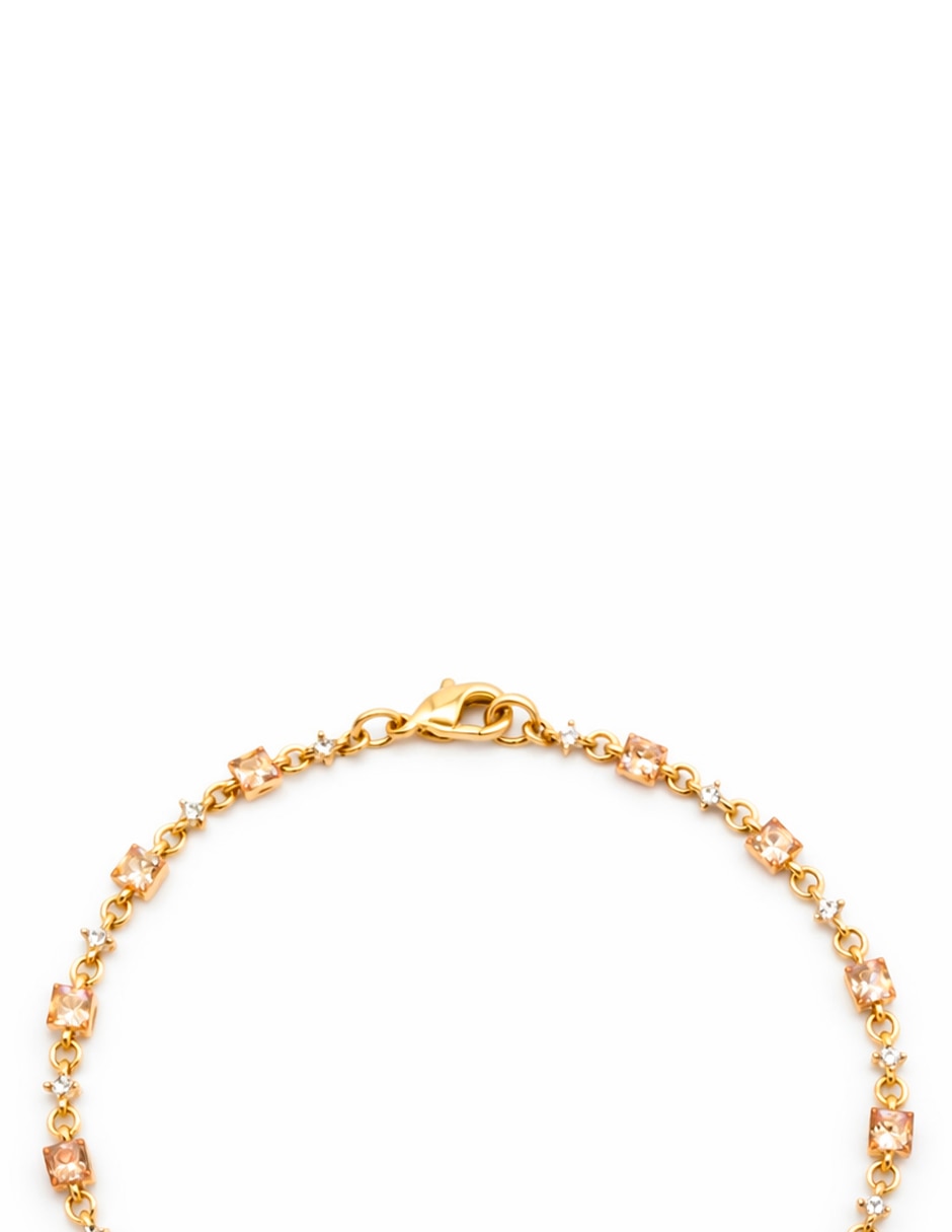 Pulsera de cuadritos brillantes con acabado pavé 2