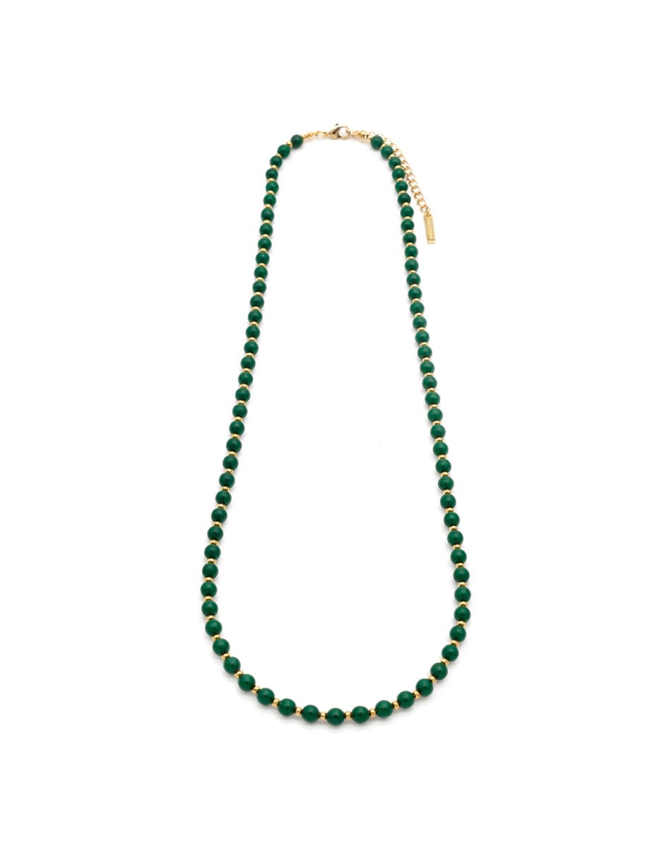 Collar de circular jade verde de metal 2