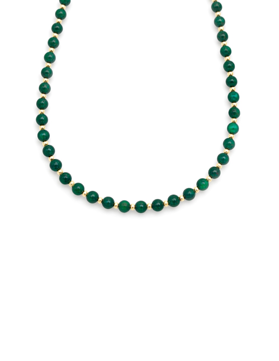 Collar de circular jade verde de metal