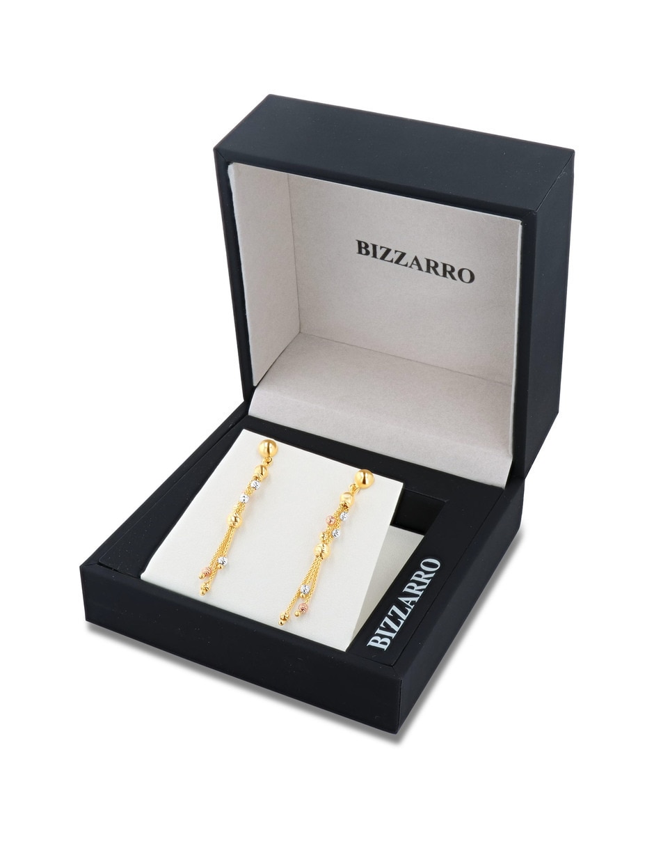 Aretes redondos de oro rosa 14 K con acabado brillante 4